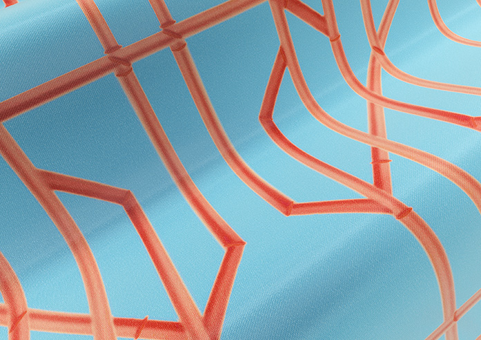 Bamboo Candy, Red Blue - Twist&Fit Roman Blind - Image 4